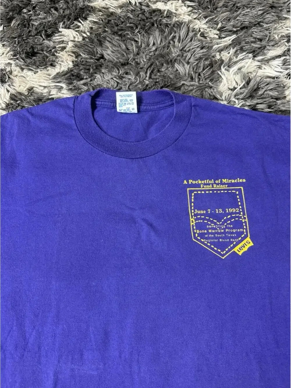 Vintage 90s Levis T Shirt XL Purple 1992 Single Stitch USA Made JERZEES